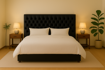 Button Headboard Black PU