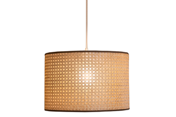 Cane Webbing Small Single Drum Pendant Light