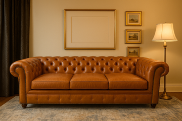 Chesterfield Couch Three Seater 100% Leather
