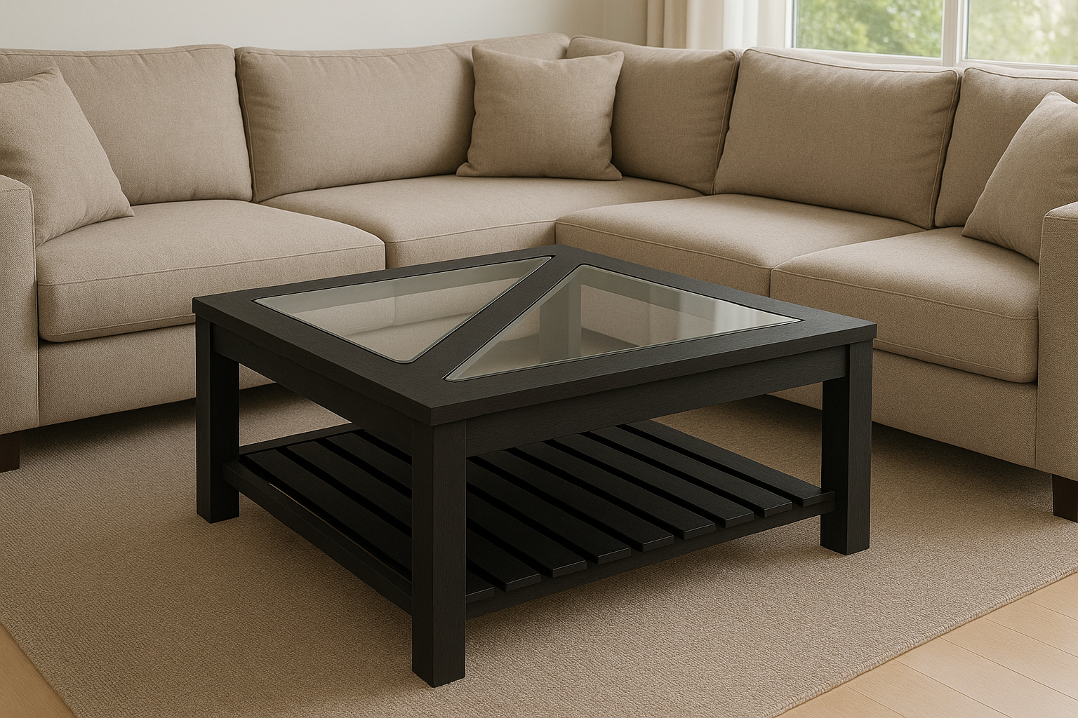 Leo Coffee Table - Glass Top (1100 x 600)