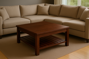 Leo Coffee Table - Wooden Top (900 x 900)