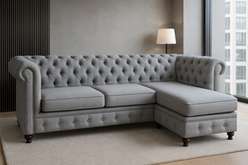 Mrs. Grey Chesterfield L Shape with Movable Ottoman