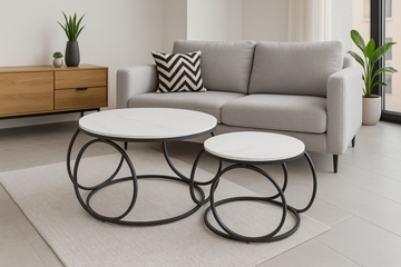 Bubble Nesting Coffee Table - Marble Glass Finish
