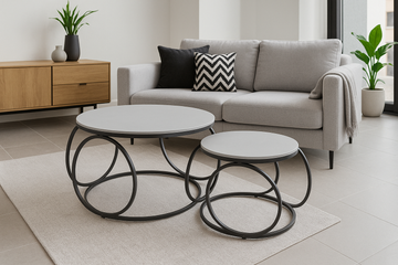 Bubble Nesting Coffee Table - Solid White Top