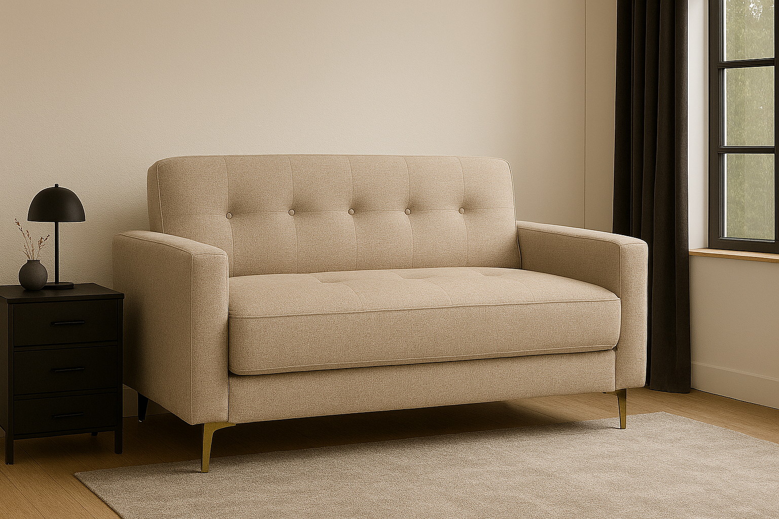 Norel Two Seater Gold Legs