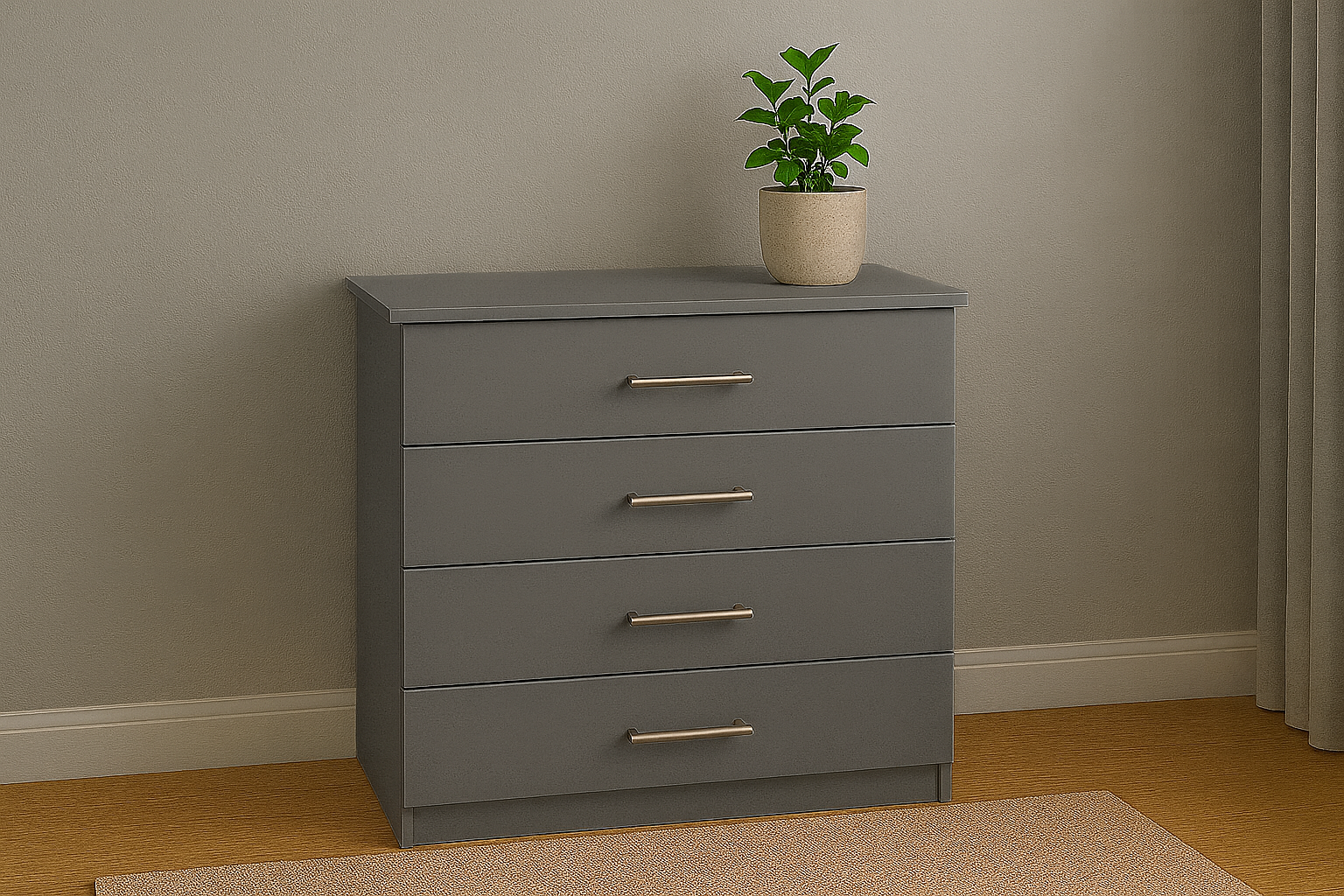 Four Drawer Melamine Chest Drawers