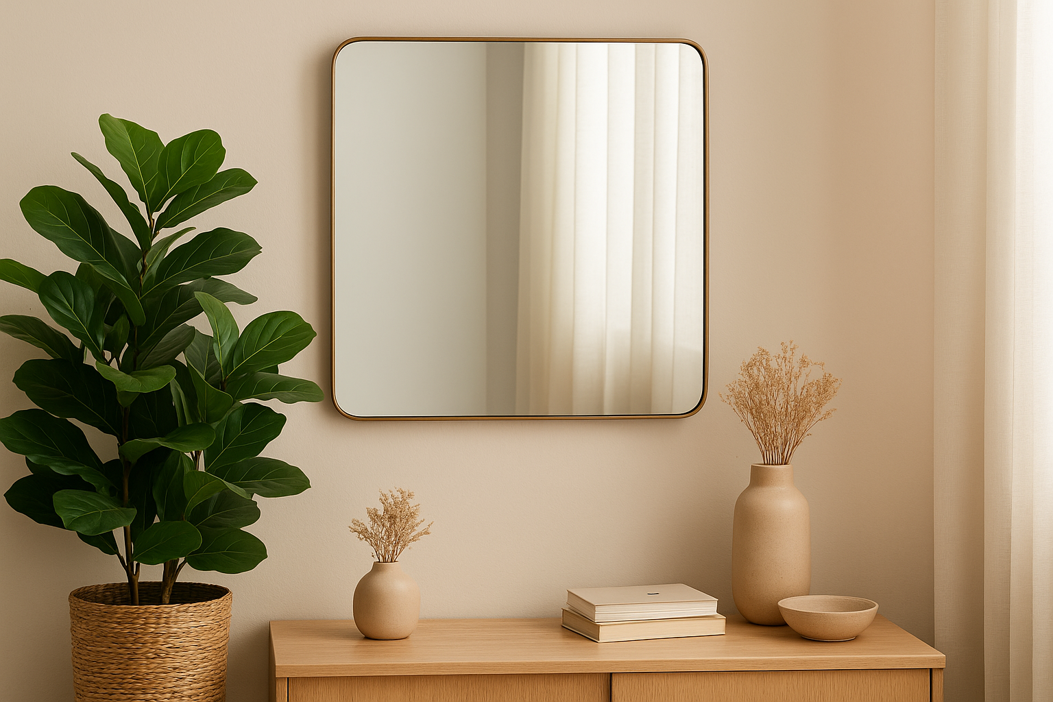 Rectangular Rounded Mirror (600x900mm) | Budget Furn