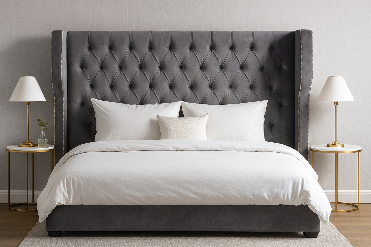Sleigh Velvet Deep Buttoning Headboard