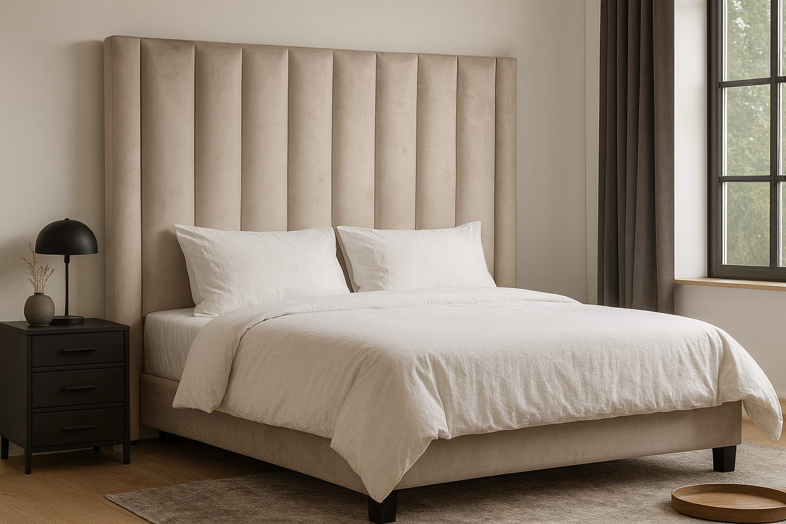 Velvet Bubble Headboards Only (Not a set) - Light Grey