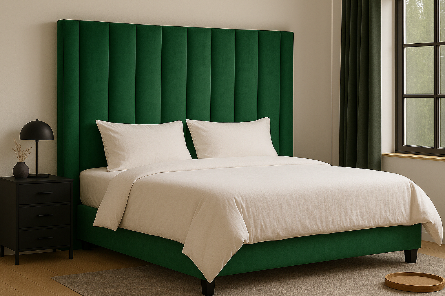Velvet Bubble Headboards Only (Not a Set) - Green